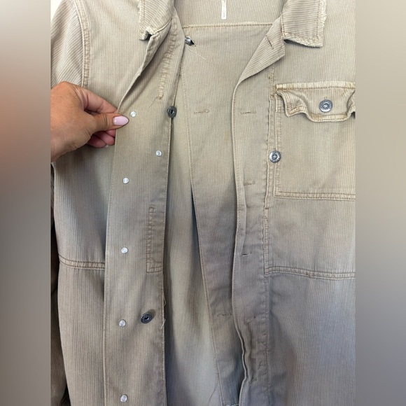 Free People Embellished Military Utility Jacket - Khaki Tan Like New Small - Picture 8 of 12